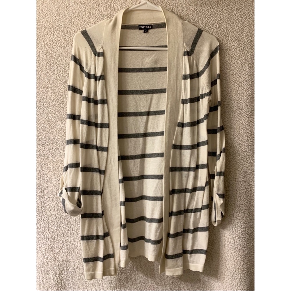 White/Gray cardigan